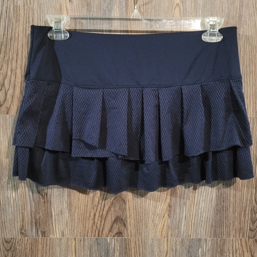 Lucky in Love Athletic Skort Sz L Dark Blue Layered Ruffle Tennis Golf Picklebal